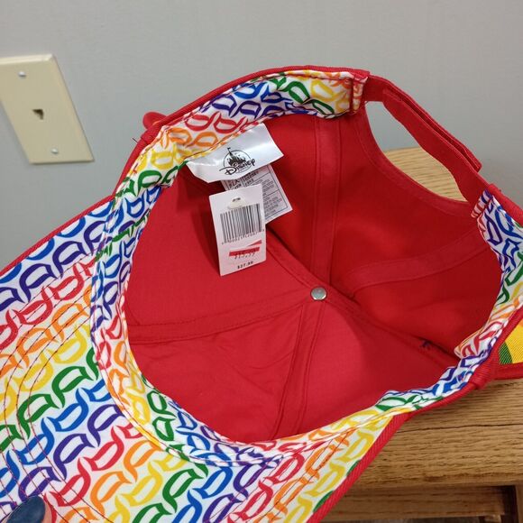 NWT Disneyland Red & Rainbow Mickey Mouse Ears Pride Hat Adult Size Adjustable - Picture 2 of 8
